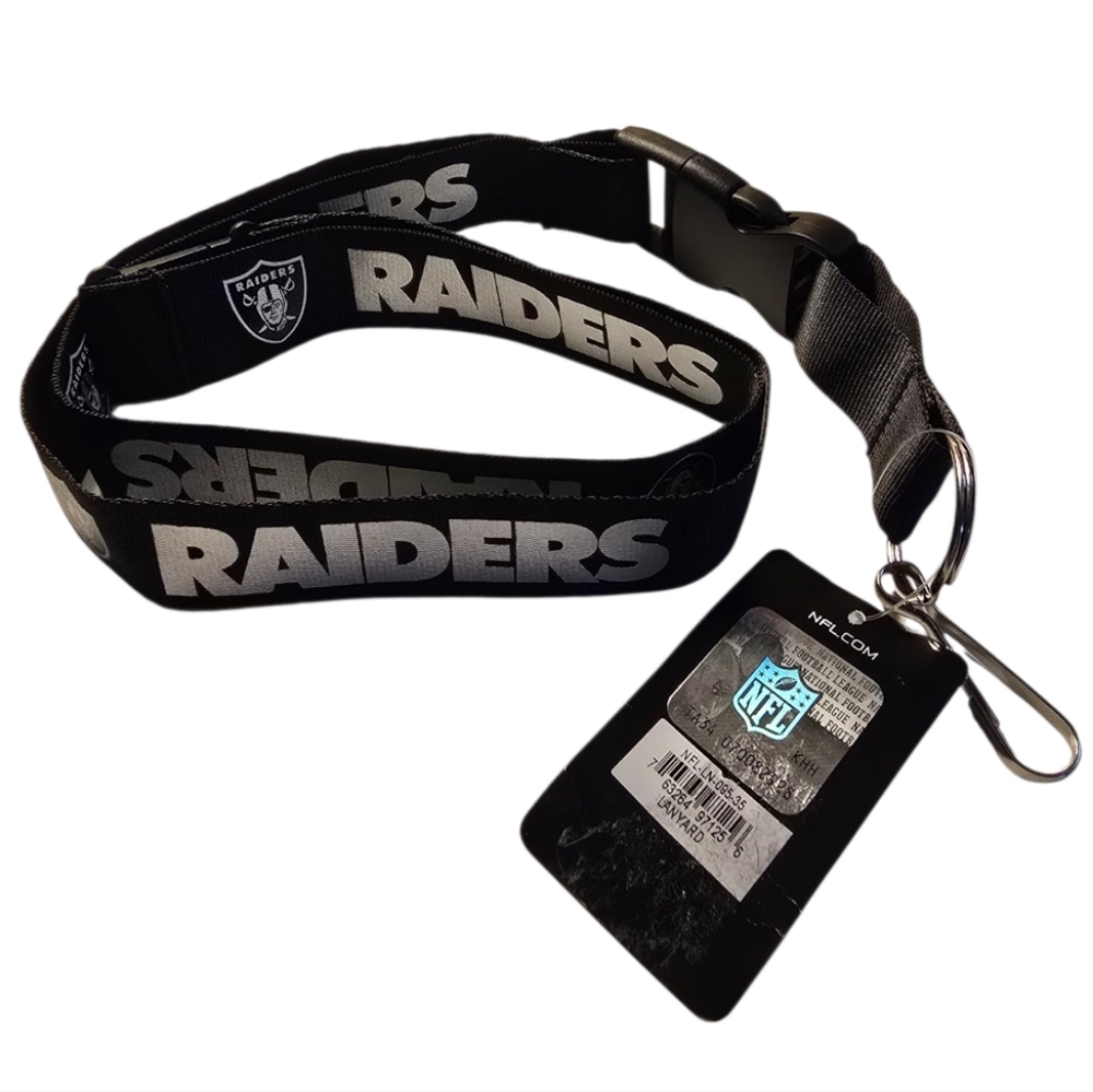 Las Vegas NFL Raiders Lanyard Keychain 24" Detachable Key Ring Football Sports